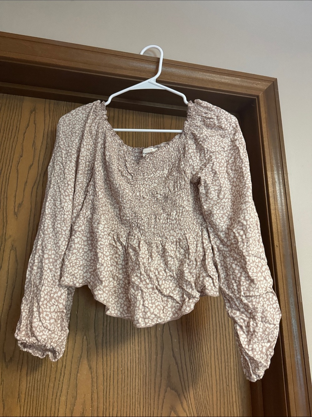 URBAN Romantics Dusty Pink Smocked Peplum Blouse